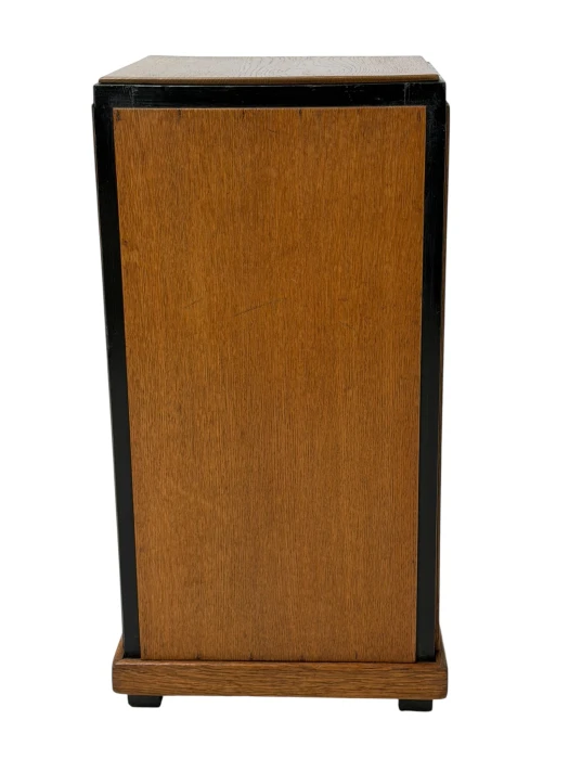 1930s Art Deco Modernist Pedestal in Oak with Black Lacquer